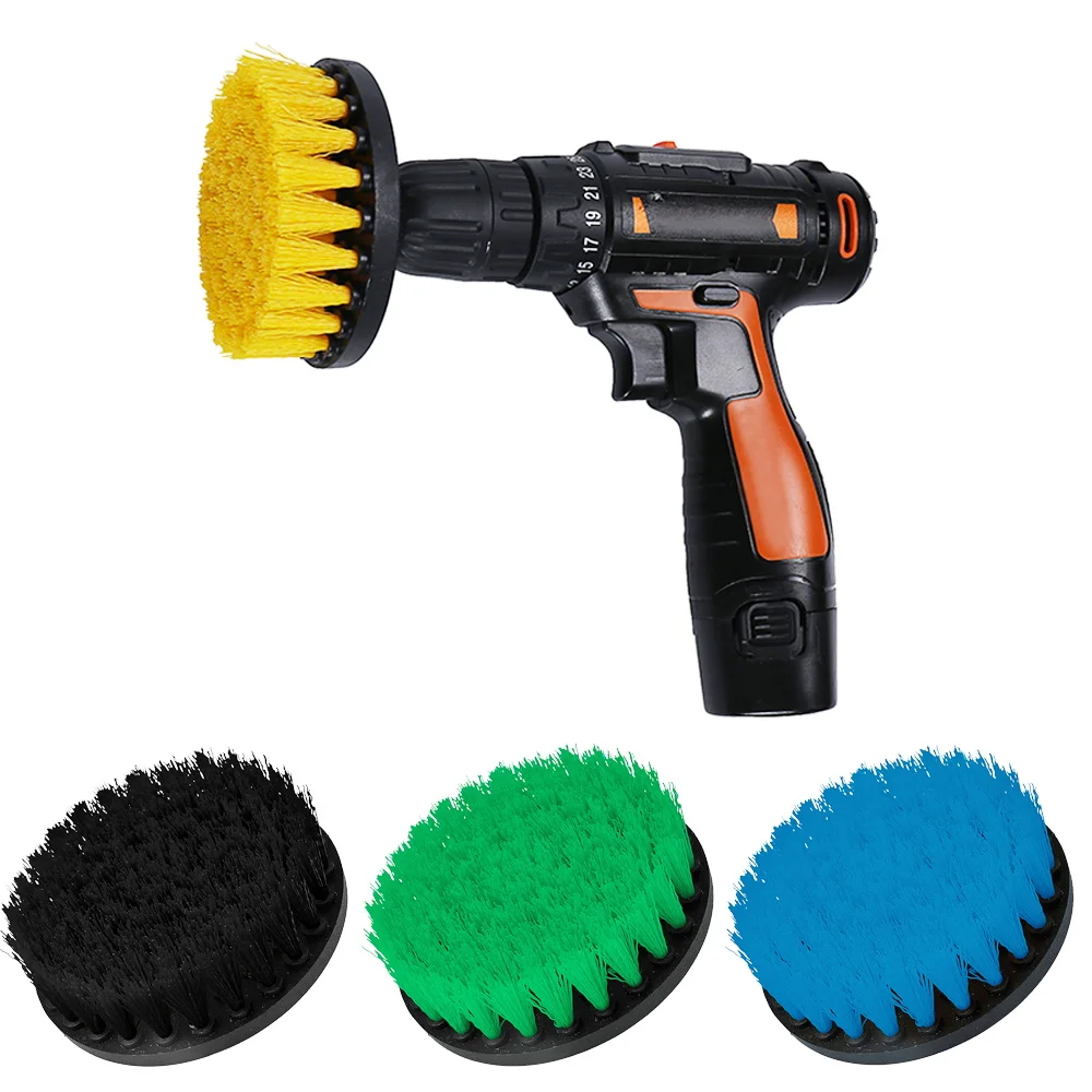 

4inch Drill Power Scrub Clean Brush For Leather Plastic Wooden Furniture Car Interiors Cleaning Power Scrub, White