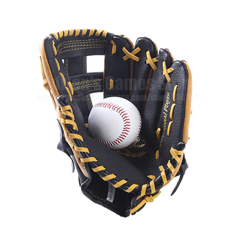 

Genuine Leather Baseball Glove & 1 Ball Baseball Set Mitten Baseball Mitt