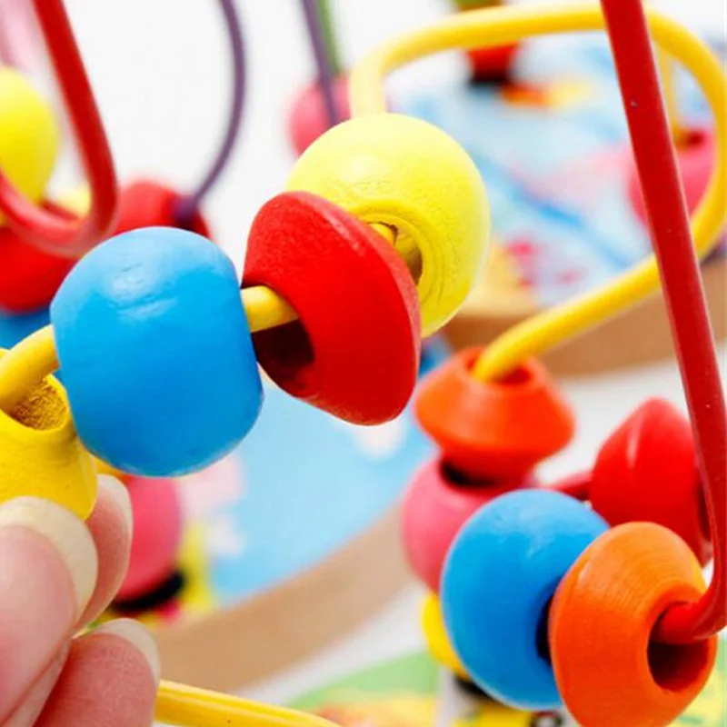 

Best Sale Children's Colorful Toys Baby Learning Educational Toy Beads String Of Beads Game Mini Beads Around Animal Chassis