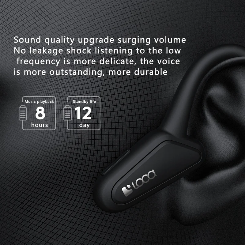 2 шт. Bluetooth-гарнитура LOCA Z2 с костной проводимостью водонепроницаемая Ipx4 для бега