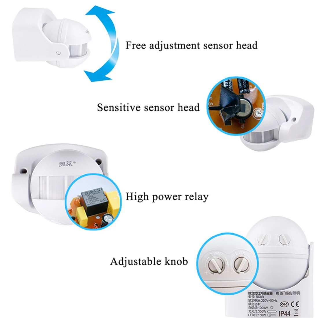 Инфракрасный пассивный датчик движения высокочувствительный светильник 110-240 В 0