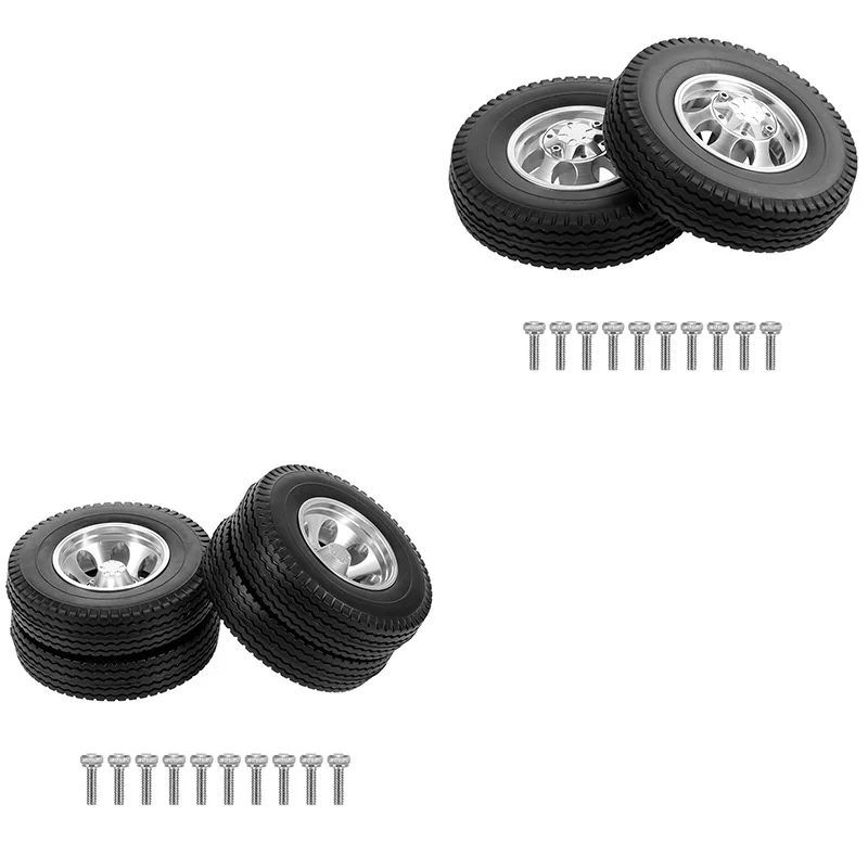 Резиновая низкорамная колесная шина с алюминиевым ободом CNC Hub для Tamiya 1/14 RC