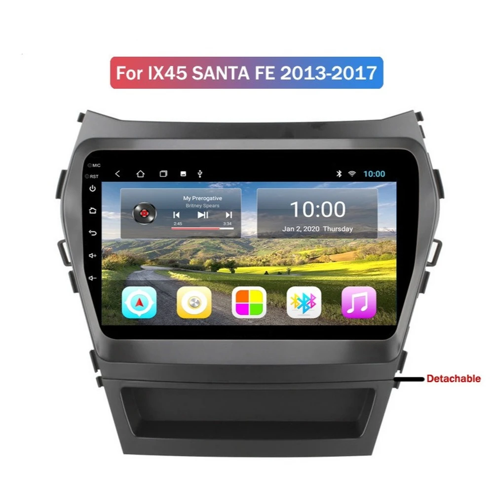 

Android 10.0 System Quard Core 2G+32G WIFI HD 1024*600 Car GPS Nagavition For Hyundai SANTA FE/IX45 2013-2017 Car Multimedia