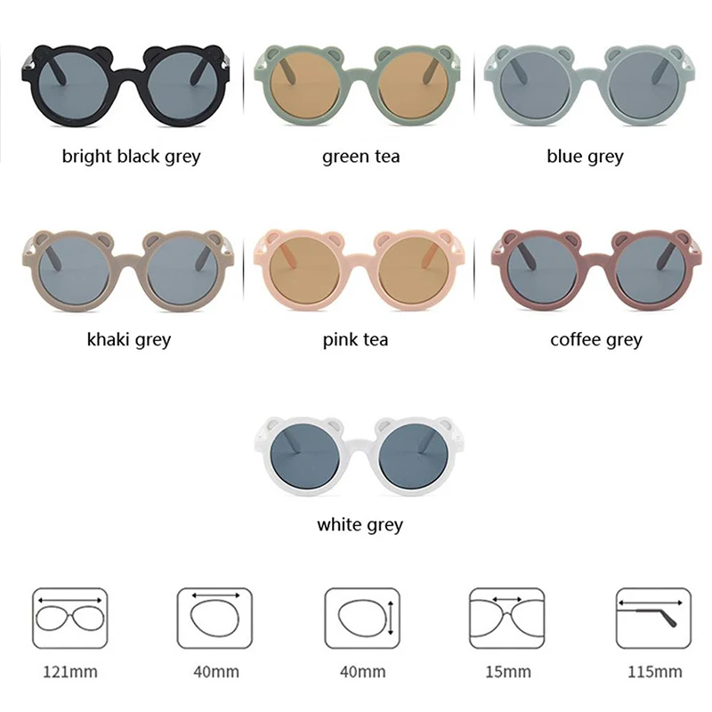 

Kids Sunglasses Cartoon Bear Shape Girls Children Sun Glasses Round Street Beat Eyeglasses Cute Baby Shades Eyewear UV