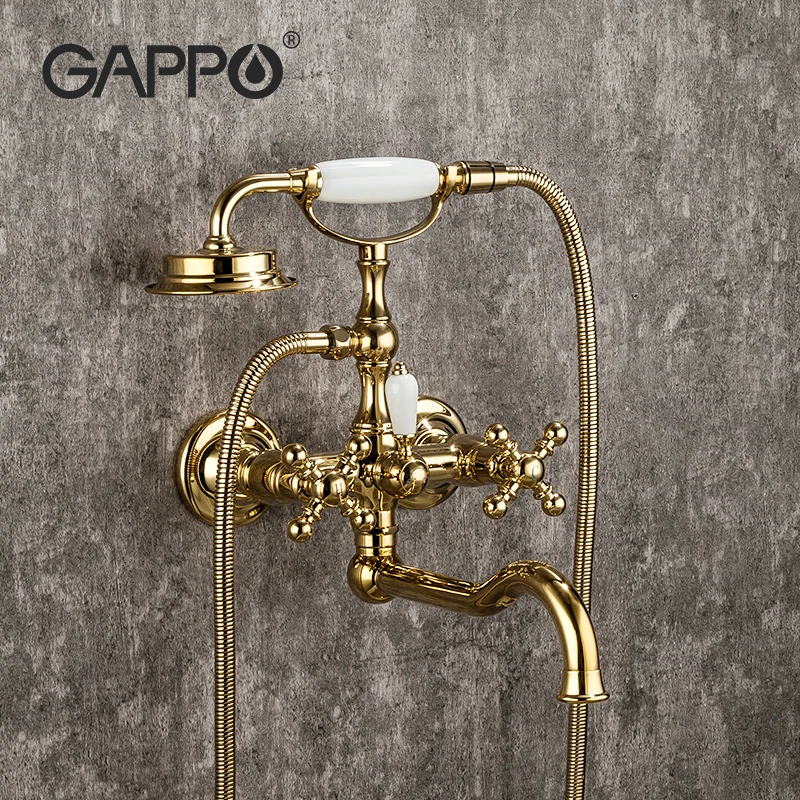 Роскошный смеситель для ванны GAPPO золотого цвета латунный кран Водопад горячей и