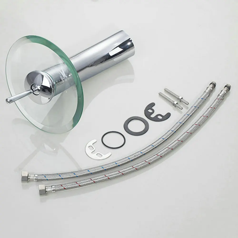 Мойка для умывальника из прозрачного стекла хромированный латунный кран шт. |