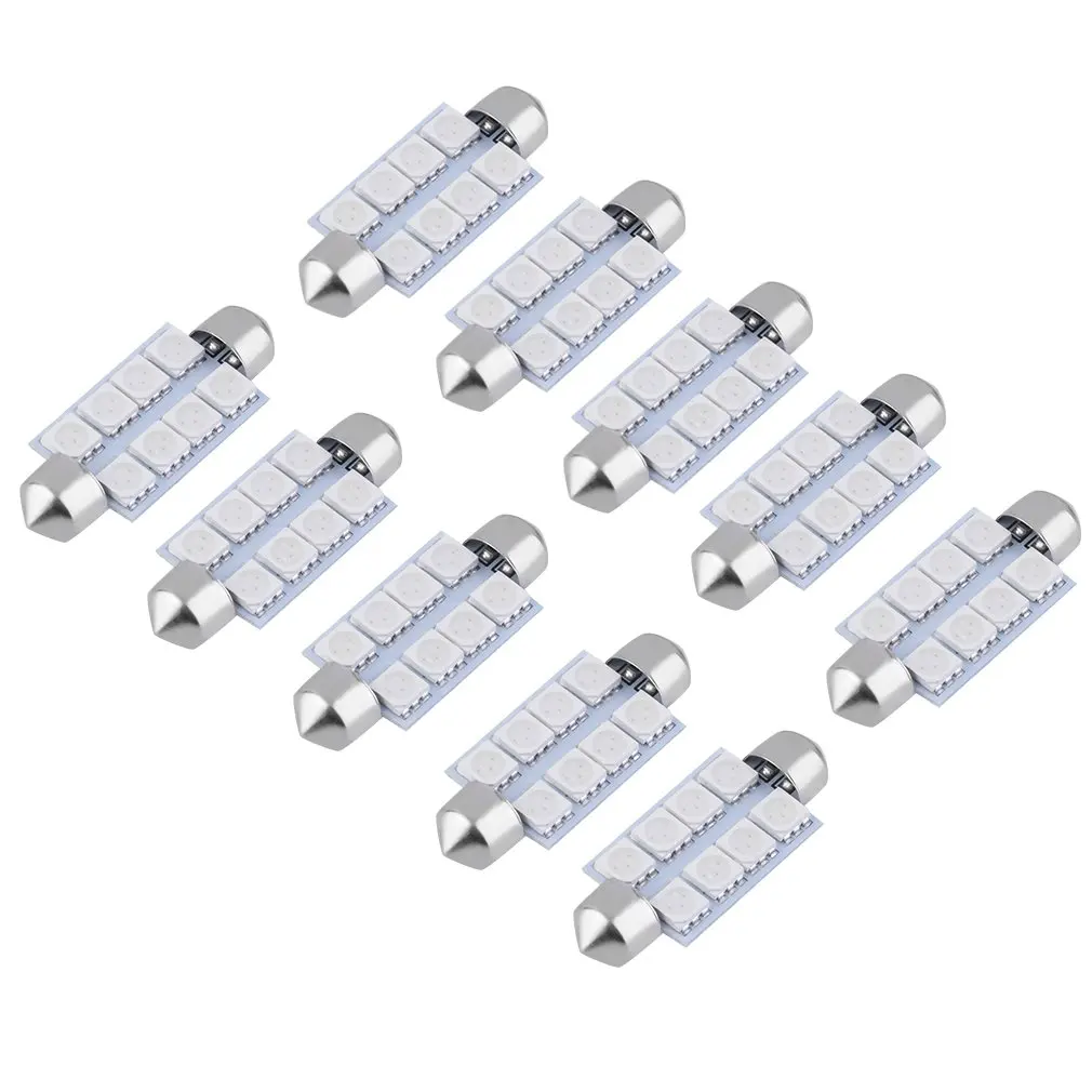 

10 шт. 42 мм Автомобильный внутренний светодиодный светильник SMD5050 автомобильный светильник супер яркий внутренний светильник Doom автомобиль...