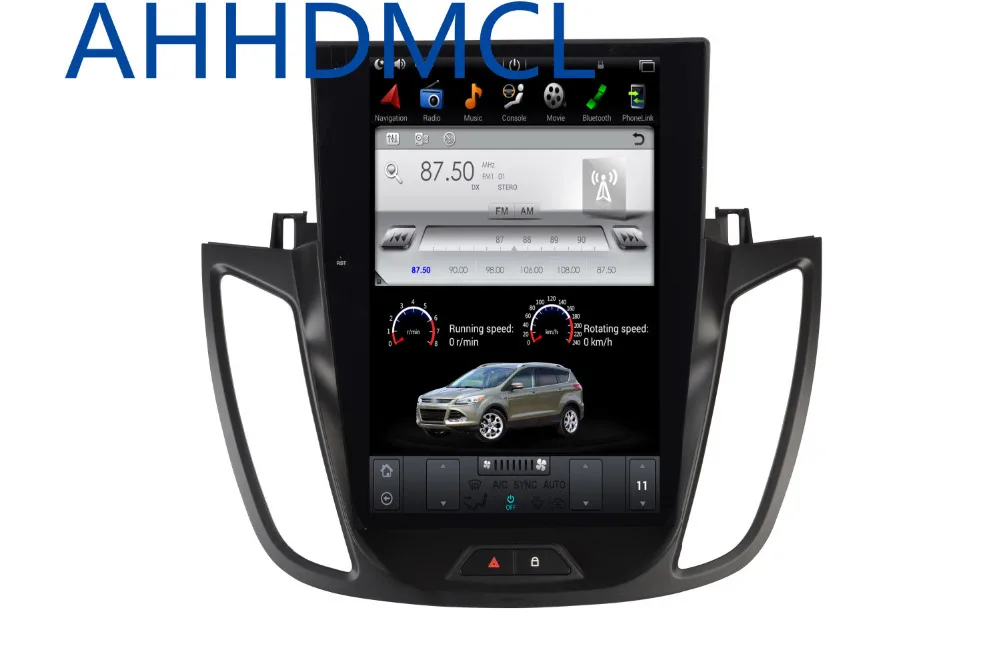 Мультимедийный плеер в стиле Тесла автомобильный стерео проигрыватель на Android с