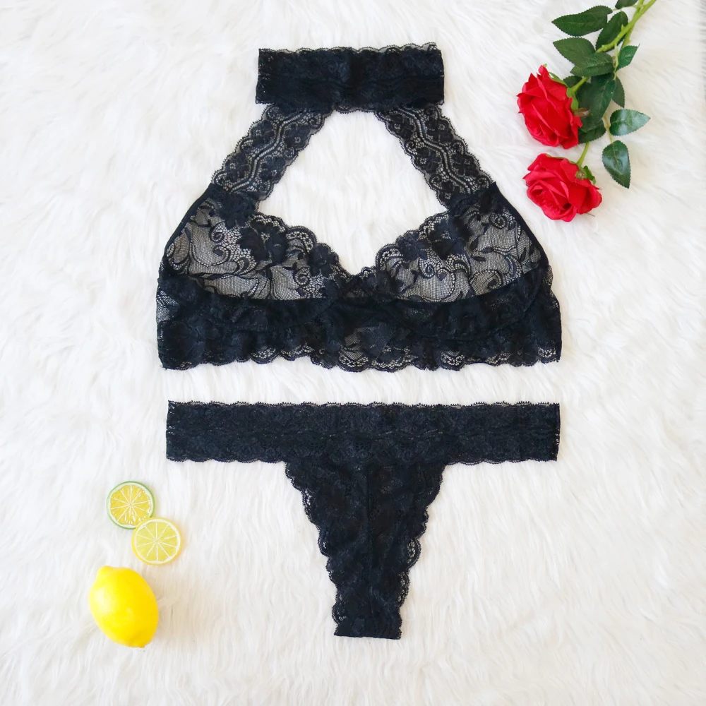 

BIG size Women's Lace Lingerie Cute Sexy Temptation Exotic Sets Good Elasticity Bandage Polyester Blends Underwear Temptation