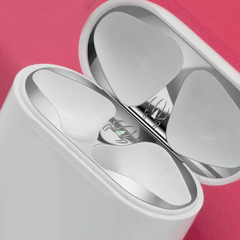 Для Apple AirPods 2 металлическая Пылезащитная Защитная Наклейка защитная крышка для наушников для Airpods 2 Пылезащитная наклейка для AirPods 1