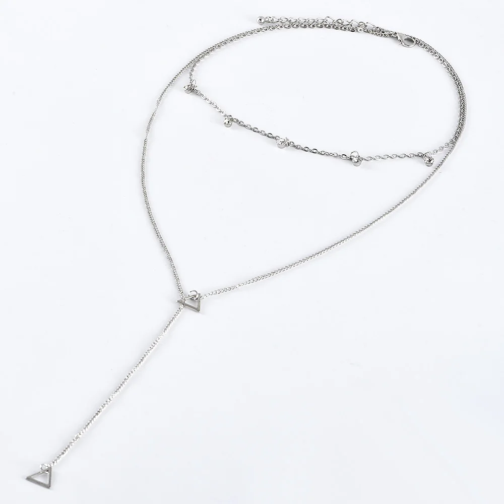 Модные ожерелья для женщин 2019 массивные треугольные подвески на цепочке женские