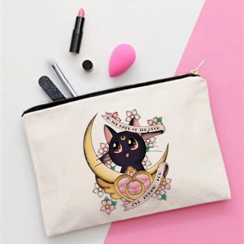 

Женский Сейлор мяу на Луне, Модный женский органайзер для косметики с принтом, сумка для путешествий, красочная сумка для хранения для женщи...