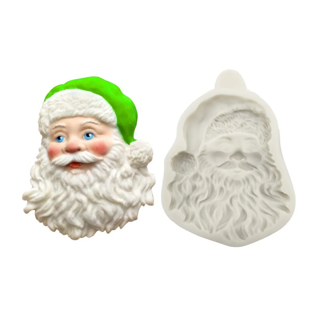 

Santa Head Silicone Mould Christmas Decorating Cake Tools Silicone Traditional Santa Claus Fondant Cake Mold Sugar Flower Paste