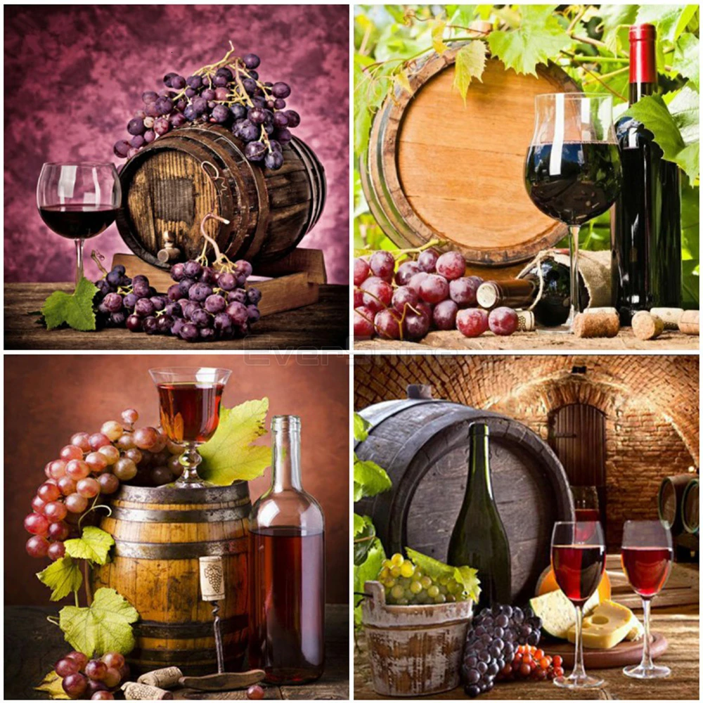 

EverShine алмазная вышивка полная выкладка вышивка крестом алмазная мозаика виноградное вино картины стразами декор для дома