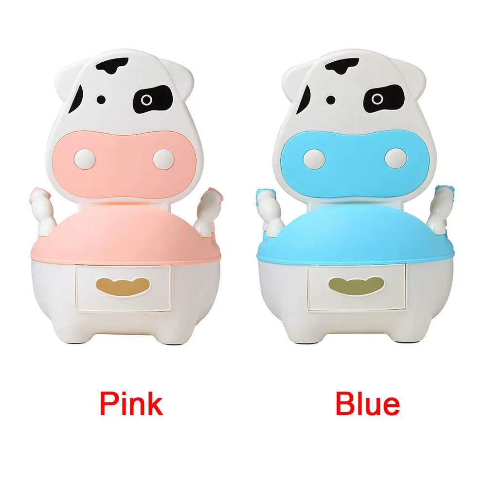 

Potty Seat Brush Baby Cartoon Toilet Portable Training Pan Cushion Drawer Dairy Cattle