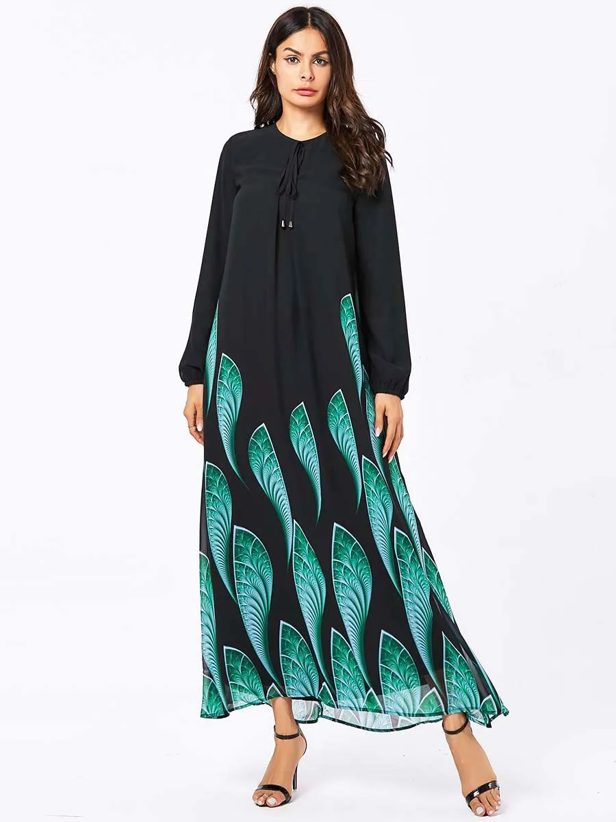 Абайя турецкое платье мусульманское плиссированное хиджаб Абая для женщин