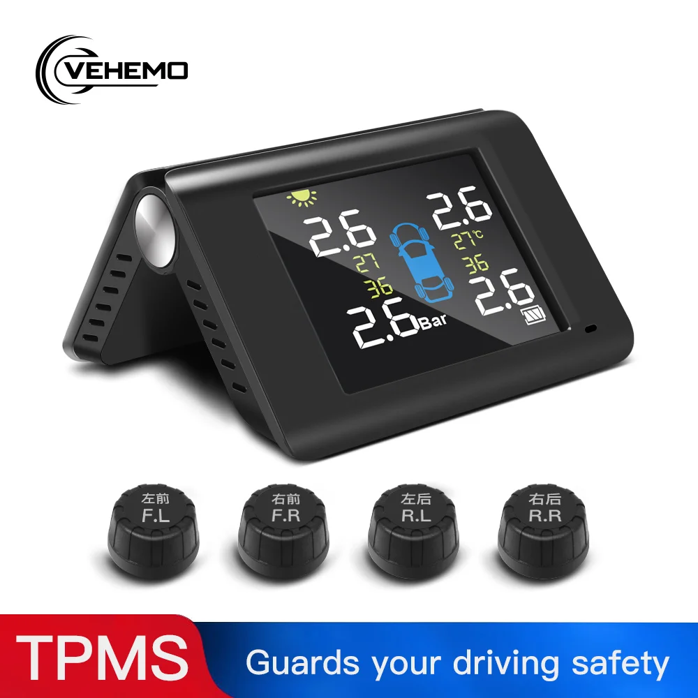 Складной Тип автомобиля TPMS Солнечная/USB Зарядка температура в шинах и давление