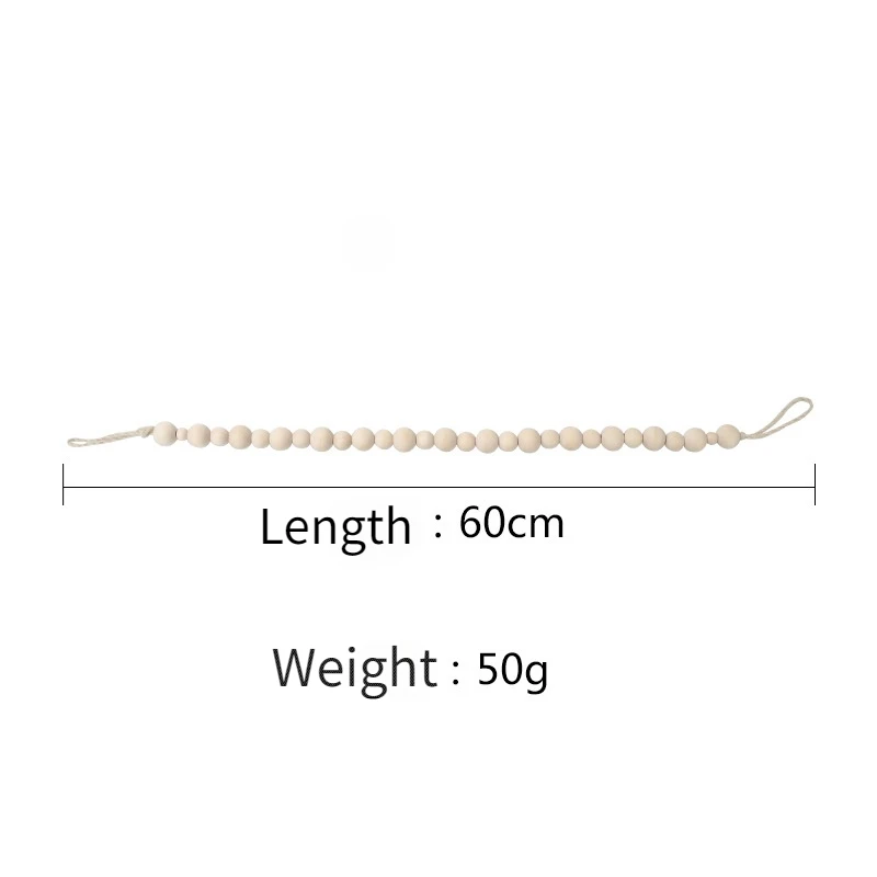 

2 Pcs Curtain Tieback Wooden Bead Strap Curtain Buckle Clip Tie Rope Environmental Protection Beige Cotton Rope Strap