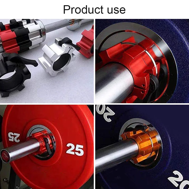 1 Pair 2" Barbell Collar Lock Clips Weight Lifting Bar Buckle Clamp Gym Fitness Body Building Dumbbell Head Spinlock images - 6