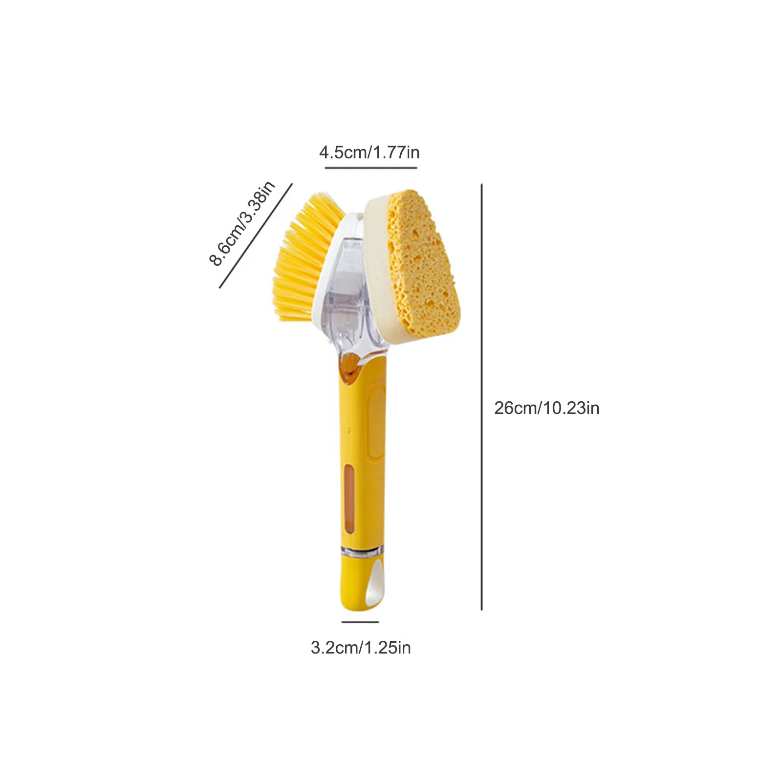 

Double Side Cleaning Brush With Automatic Liquid Addition Long-Handled Double-Headed Pot Washing And Bowl Kitchen Cleaning Brush