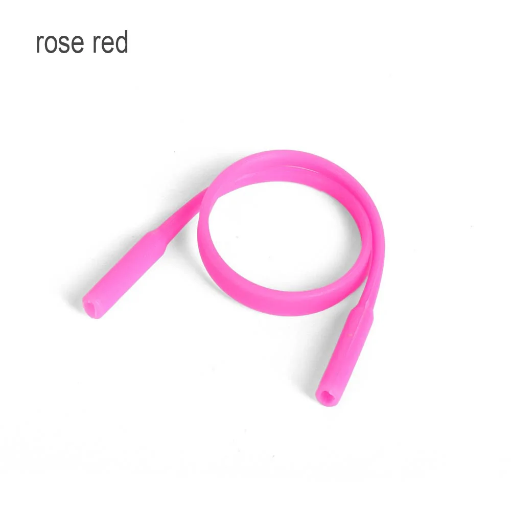 2-rose red 1 шт., силиконовые очки на цепочке, спортивный дайвинг, водонепроницаемый ремешок, спортивные очки, солнцезащитные очки, держатель шнура, для детей, взрослых, аксессуары для очков - Цвет: 2-rose red