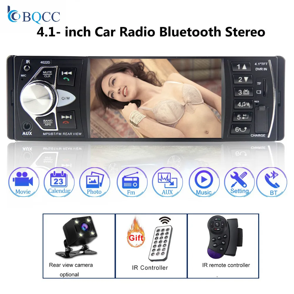 Автомобильная аудиосистема магнитола 12 В Bluetooth 1 DIN FM MP3 MP4 MP5 SD TF USB зарядное