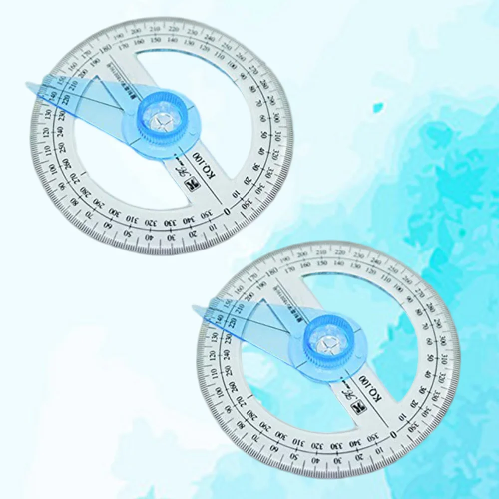 

2Pcs 360-degree Circle Protractor For Primary School Students Transparent Full Circle Goniasmometer Rotating Protractors