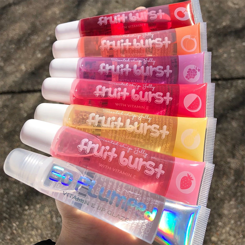 

1PC Fruit Burst Lip Oil Scented Lip gloss Plumping Lip gloss Scented Lip Jelly Lip Gloss Moisturizer Shiny Vitamin E Mineral Oil