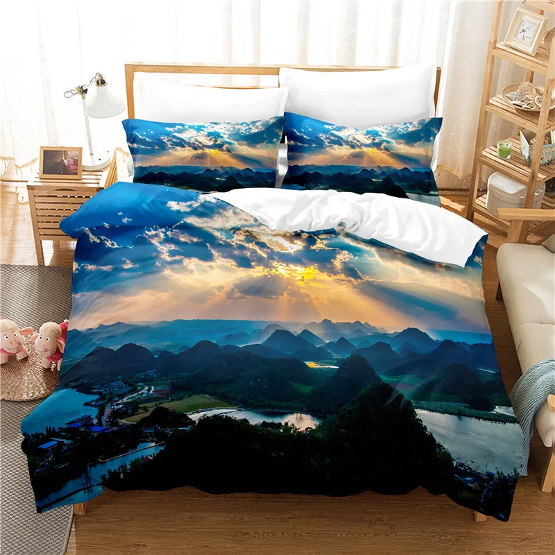 

Scenery Bedding Set Duvet Cover Set 3d Bedding Digital Printing Bed Linen Queen Size Bedding Set Fashion Design