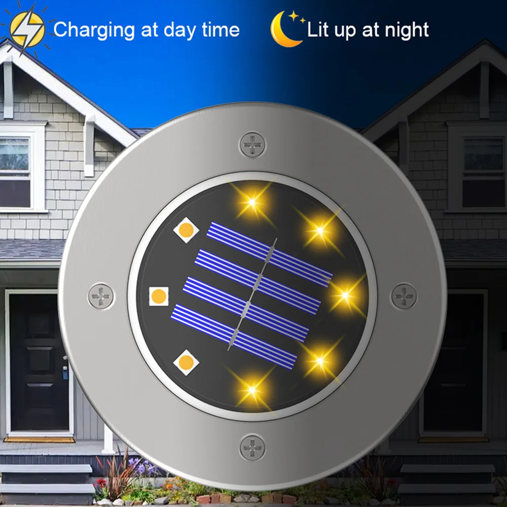 4 шт. наземный светильник на солнечной энергии подземный садовый путь палуба s