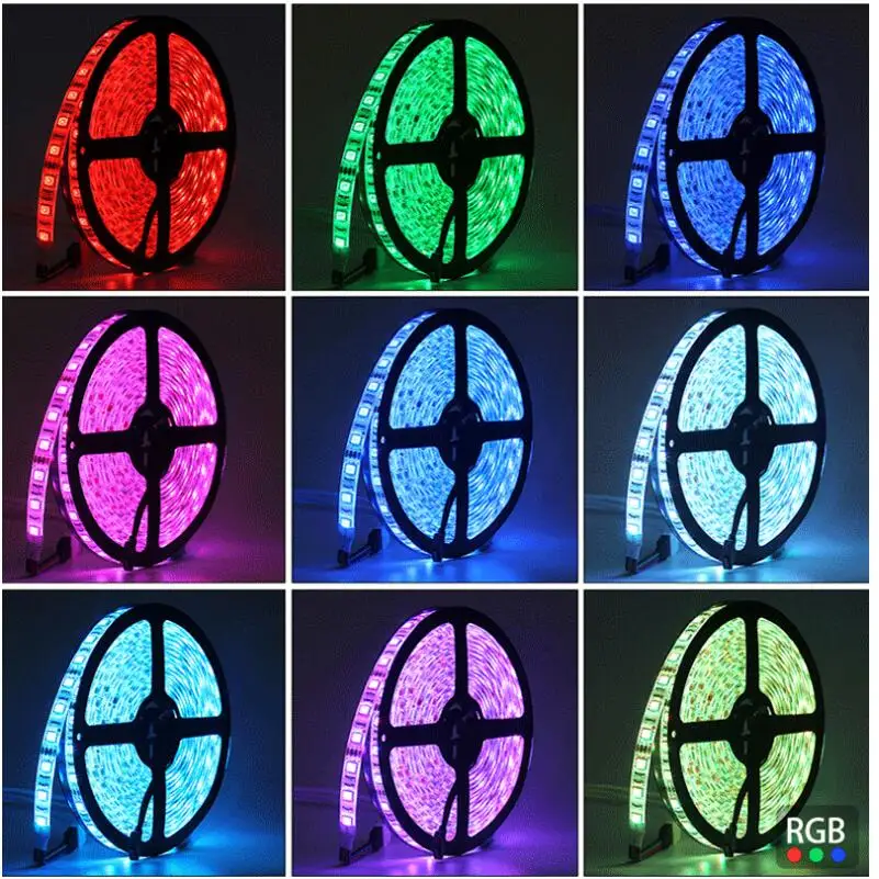 

RGB LED Strip Lights 20M SMD5050 Flexible Ribbon RGB LED Light 5M 10M 15M Tape Diode 12V 24V Music SYNC Controller Home Lighting