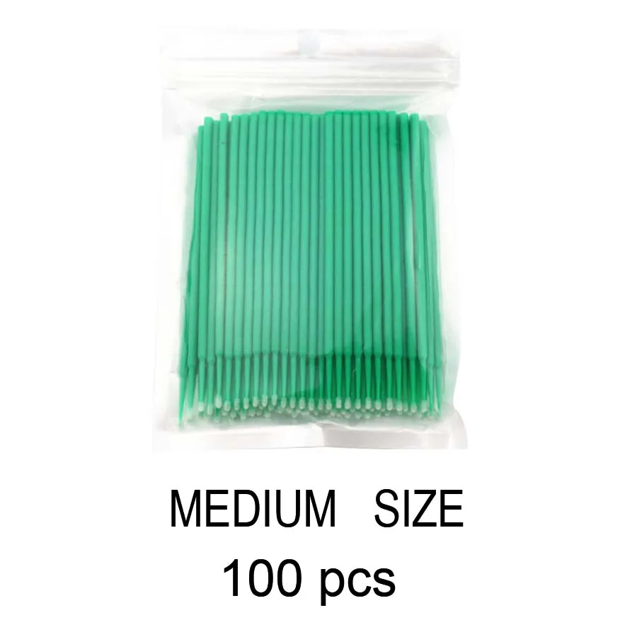 100pcs Green 100 шт одноразовый микро аппликатор для щетки туши для ресниц палочки для наращивания ресниц профессиональные принадлежности для наращивания ресниц Кисть для глаз - Цвет: 100pcs Green
