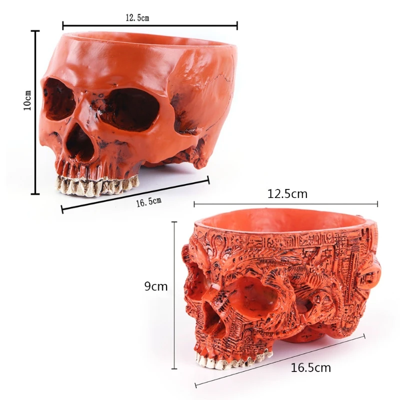 

Resin Skull Head Shaped Flower Pot Planter Container Ornaments Garden Home Decoration H051