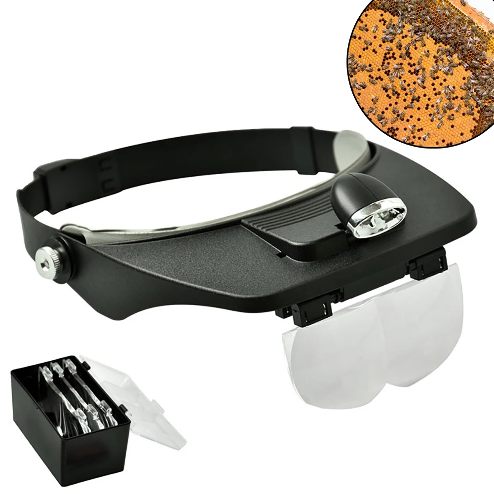 

Head Loupe Magnifier with Lights Hands Free Headband Magnifying Glass for Reading Watch & Electronic Repair Sewing