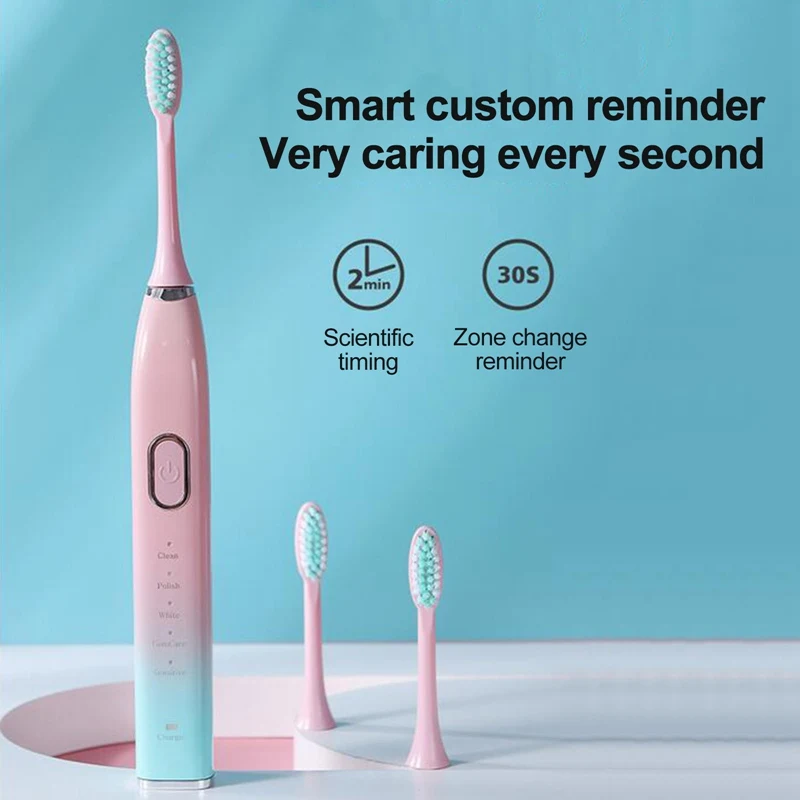 

Electric Toothbrush Rechargeable Buy One Get One Free Sonic Toothbrush 5 Mode Travel Toothbrush with 3 Brush Head Gift