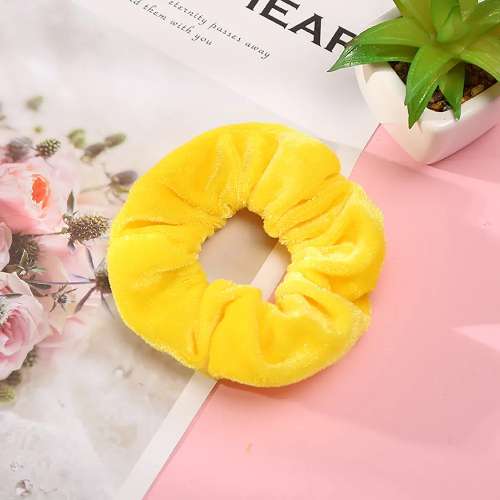 1 шт. Velluto Scrunchies Fasce Accessori Per Capelli Donne Ragazze Capelli Elastici Cravatta In Gomma anello corda per cape