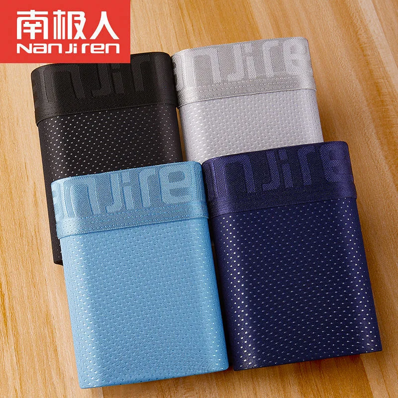 

4pcs/Lot Underwear Man Ice Network Mesh Men'S Boxer Breathable Sexy Youth Boxer Bamboo Ventilate Shorts Mesh Thin Summer Shorts