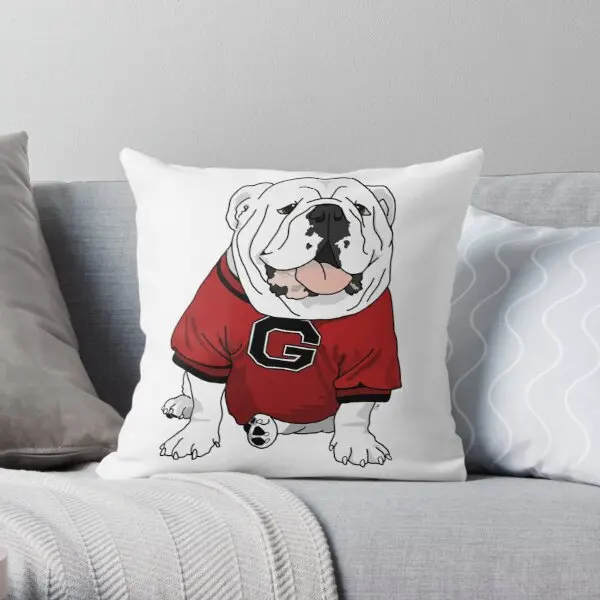 

Подушка с принтом Uga Bulldog, наволочка из полиэстера, персиковая кожа, подушка для спальни, Офисная квадратная модная наволочка для кровати, по...
