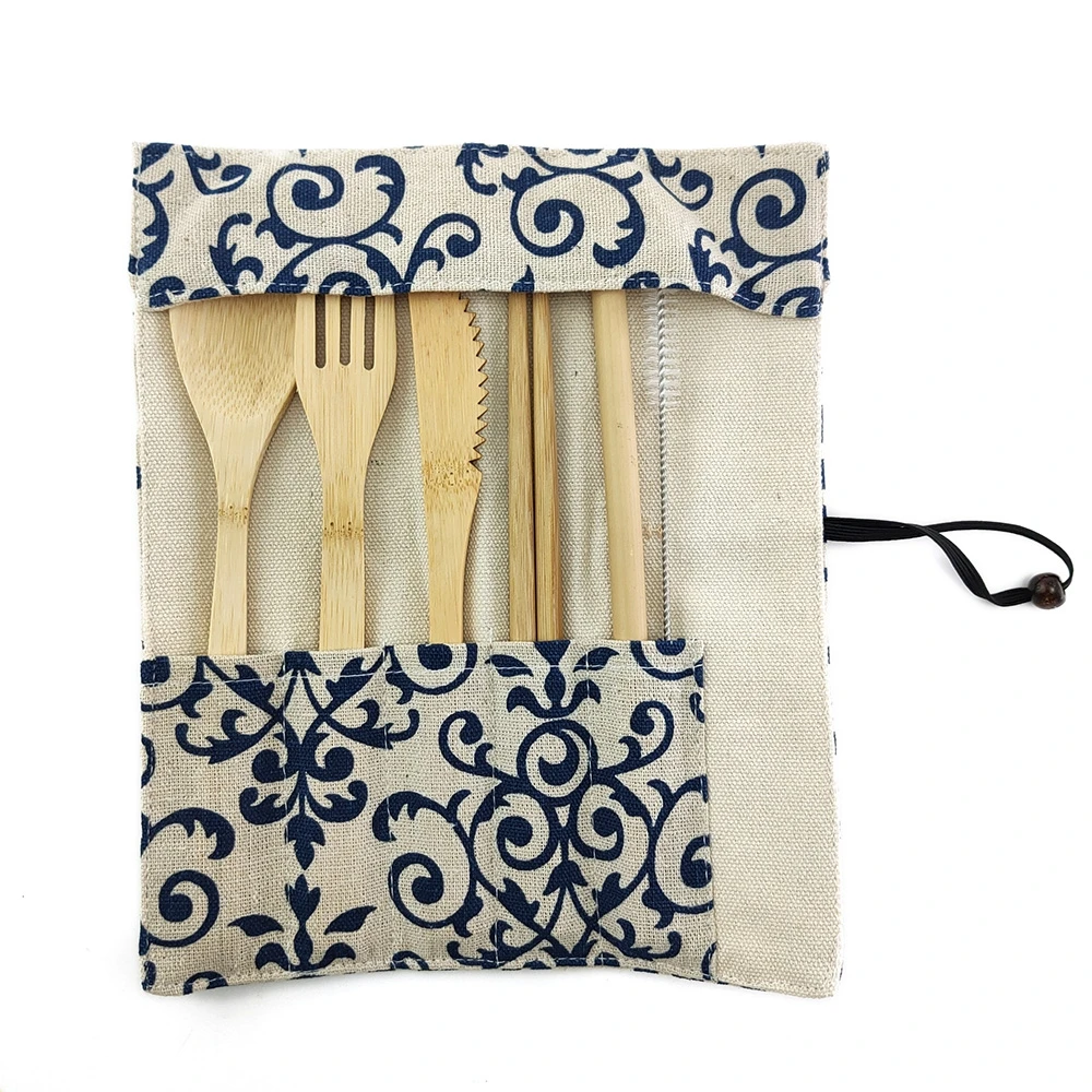 Набор столовых приборов из бамбука экологически безопасный комплект посуды нож