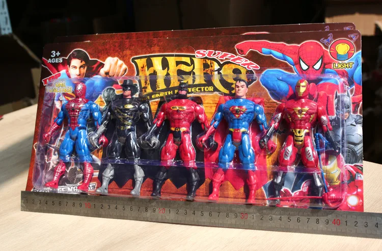 Супергерой Marvel Мстители Железный человек Супермен Бэтмен. .. Экшн-схема 15*9 см