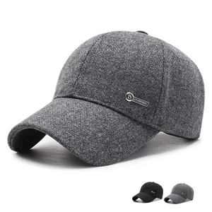 Новинка, зимние мужские шапки, бейсболки для пожилых людей, теплая плотная шапка, шерстяные шапки