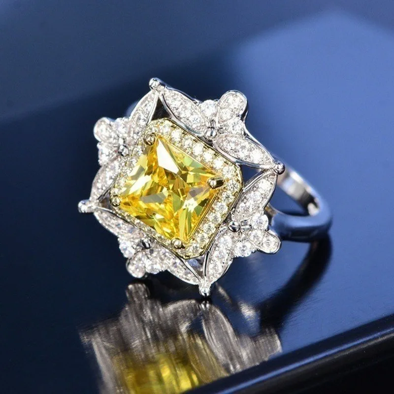 

Women's 925 Sterling Silver AAA Zircon Ring Engagement Wedding Gifts Silver Jewelry Wholesale