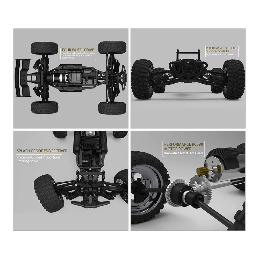 Водонепроницаемый грузовик для пустыни HBX 12891 1/12 2 4G 4WD внедорожник RTR