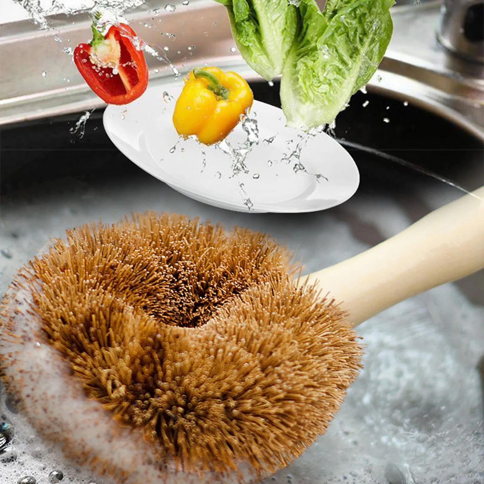Щетка для мытья овощей не повреждает горшок антипригарный масляный моющий