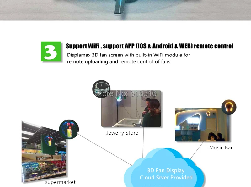 70 см wifi(IOS/Android/Веб Облачное управление) 3D Голограмма реклама светодиодный вентилятор голографический дисплей рекламный светильник