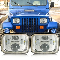 7x6 5x7 waterproof led projector headlight hi lo beam drl with turn signal light for jeep cherokee xj car accessries