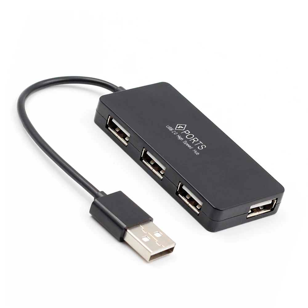 USB 2.0 Hub Black 1 шт. Высокоскоростной USB 3,0 концентратор внешний 4 адаптер портов Разветвитель USB удлинитель и игра для портативных ПК Компьютерные аксессуары - Цвет: USB 2.0 Hub Black