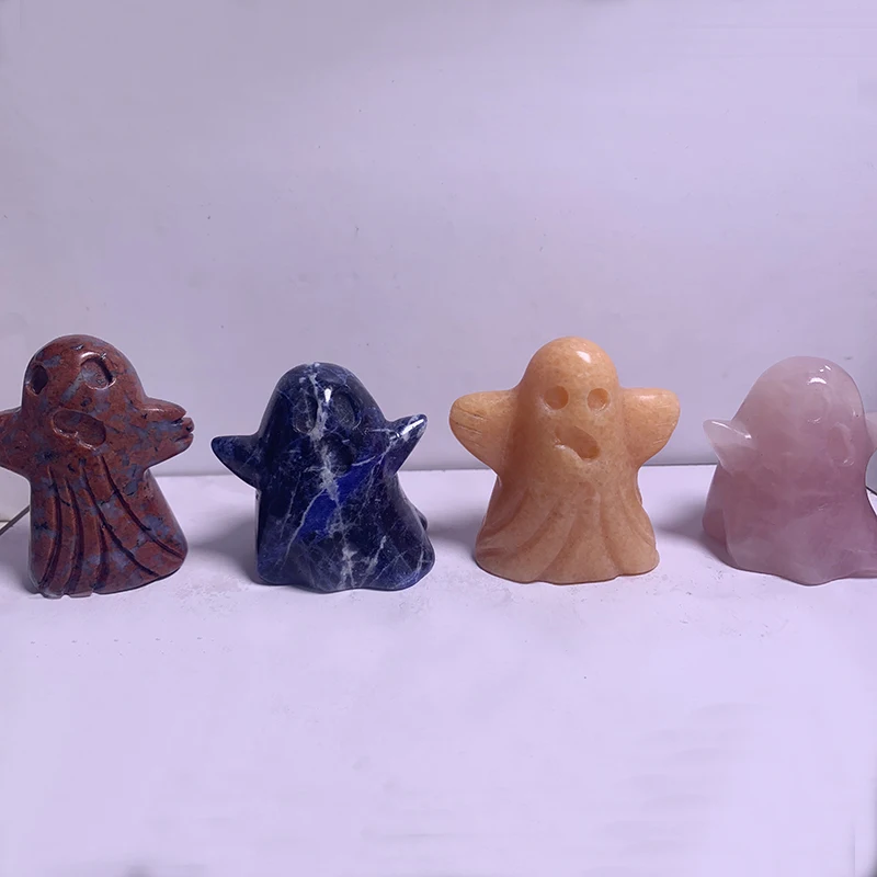 

Aladdin Natural Little Ghost Crystal Aventurine Obsidian Healing Stone Cute Crafts for Home Decoration Christmas Gift