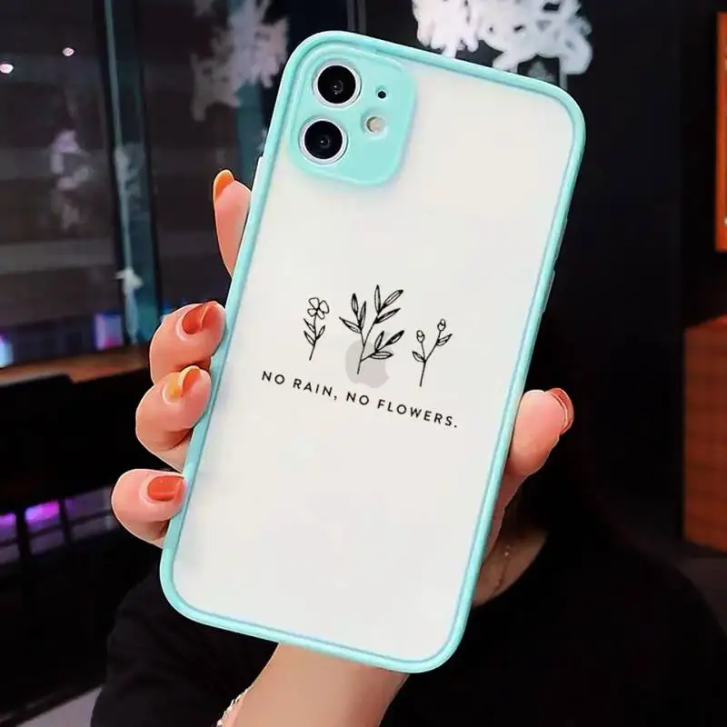 

Great Aesthetic Flower art Phone Cases Matte transparent For blue iPhone 12 Mini 11 Pro XR XS Max 7 8 Plus X Back Cover