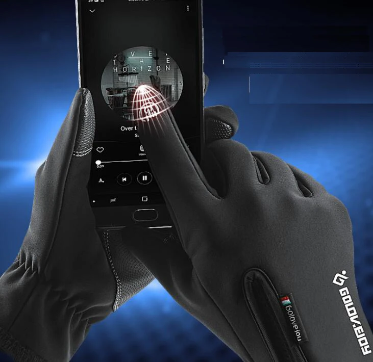 Мотоциклетные перчатки мото зимние теплые флисовые водонепроницаемые